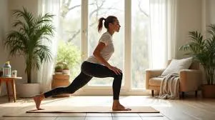 Quiet corner prepared for gentle stretching